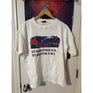 Surfer St Maarten N A St Martin F W I Graphic T Shirt Mens XL White